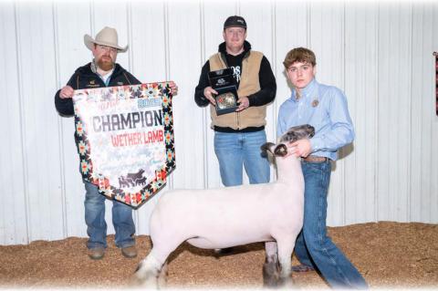 Moss FFA Member Tate Keesee earned Grand Champion Market Lamb