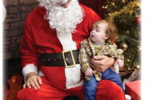 Santa Claus visits Dustin