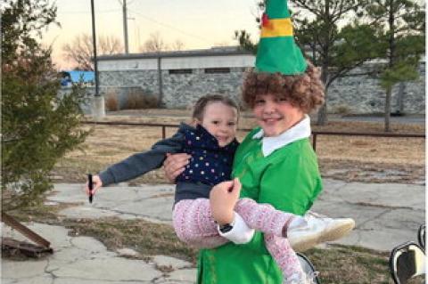 Nellie Robison with “Buddy the Elf”