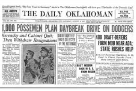 Events In Oklahoma GREEN CORN REBELLION