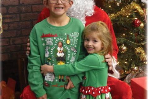 Santa Claus visits Dustin