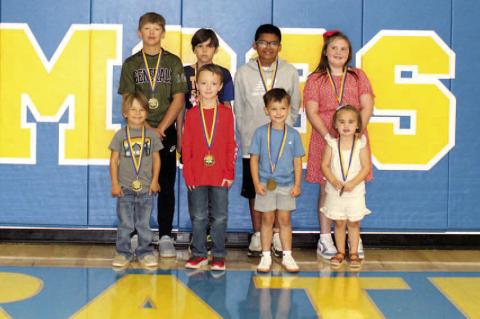 MOSS ELEMENTARY STUDENTS OF THE MONTH (pictured above): Back row - Blake McNaughten, Lucas Dawson, Austynn Jim, Rylee Pitts; Front row - Roper Byerly, Ethan Brown, Wiggis Freeman, Hadley Robinson