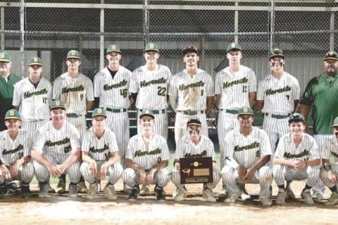 HORNETS: Back row left to right: Manager Case Chapman, Manager Chandler Kelley, Assistant Coach Jerry Williams, Dallin Whitaker, Cody Cook, Colt Carlton, Nolan Stewart, Zack Luker, Karsyn Sanders, Nolan Lindley, Head Coach Josh Williams, Manager Jacoby Wi