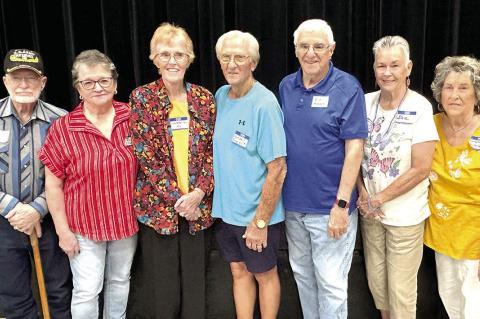 WETUMKA ALUMNI GATHERED FOR AN ALL CLASS REUINION... Several from the classes of the 1960’s were in attendance, including those pictured above (L-R): Phillip Moses (62), Janice Stuckey (62), Linda McQuillen (62), Hartsell Brinlee (63), O.S. Adams (62), 