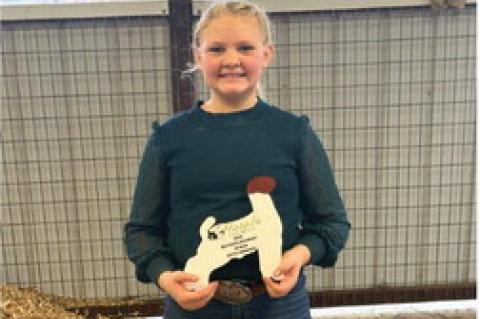 Ginelle Huff also won Reserve Champion Junior Goat Showman at the HOOPLA Jackpot