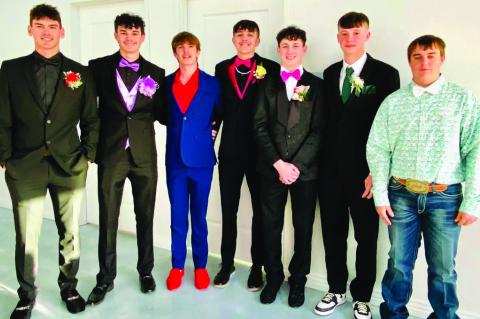 STUART STUDENTS DRESSED TO IMPRESS AT THIS YEAR’S PROM... Zack Luker, Colt Carlton, Cody Cook, Nolan Stewart, Nolan Lindley, Karsyn Sanders, and Dallin Whitaker had a great time with their fellow classmates at this year’s junior/senior prom hosted by 