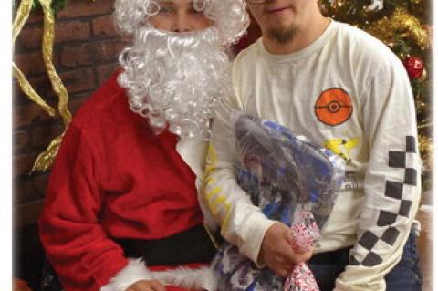Santa Claus visits Dustin