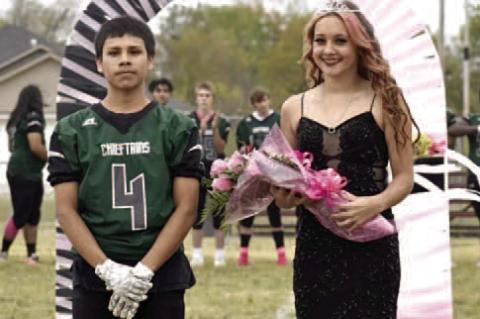 Adraya McLaud crowned Graham-Dustin Homecoming Queen by King Cheparney Hicks