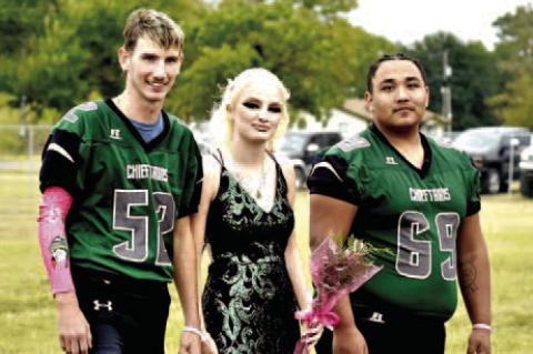 Adraya McLaud crowned Graham-Dustin Homecoming Queen by King Cheparney Hicks