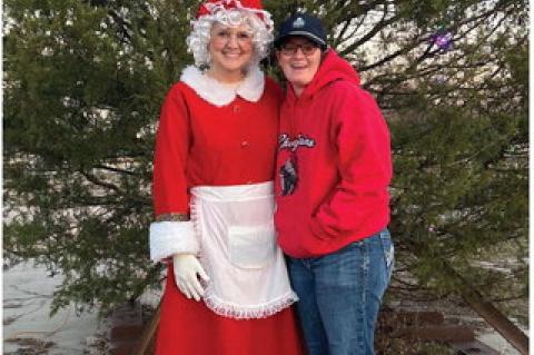 Mrs. Claus (Kassie Ingle) with Amber Butler