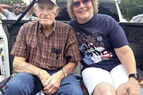 Bud Lawson and his daughter Jean enjoyed the parade and festivities held in Calvin last weekend.