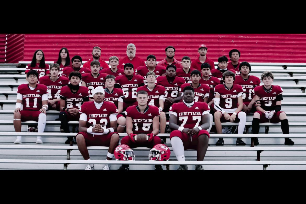 2025 WETUMKAFOOTBALL TEAM READY TO ROLL!— Row 1: Phillip Ross, Joshua Lee, Kylar Gordon. Row 2: Dwayne Lowe, Dario Silla, Creed Neese, Chayden Flanagan, Will Lewis, Bradyn Young, Noah Lee. Row 3: James Lawrence, Dallys Ingle, Oske Scott, Evan Moppin, Le