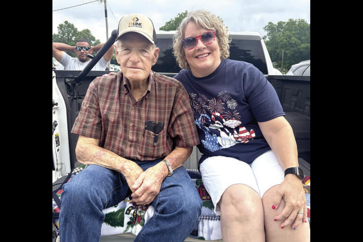 Bud Lawson and his daughter Jean enjoyed the parade and festivities held in Calvin last weekend.